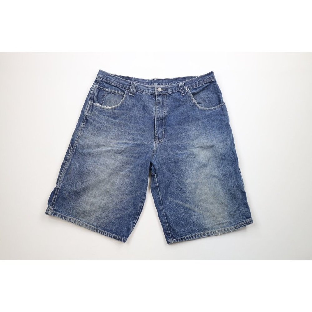 Vtg 90s Iceberg History Mens 36 Distressed Scooby Doo Denim Jean Shorts Jorts